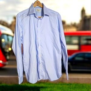 Men's Ted Baker Endurance Light Blue Dress Shirt Sz 17.5 Sleeve 36/37 Tall
